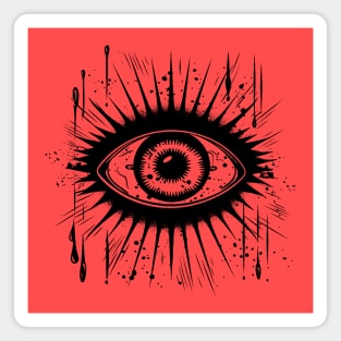 All seeing eye symbol in the grunge style Magnet